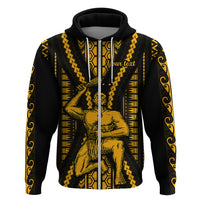 Personalised Aotearoa Father's Day Gift For Dad Hoodie Aroha Ahau Ki A Koe Papa - Gold Maori Style Pattern - Wonder Print Shop
