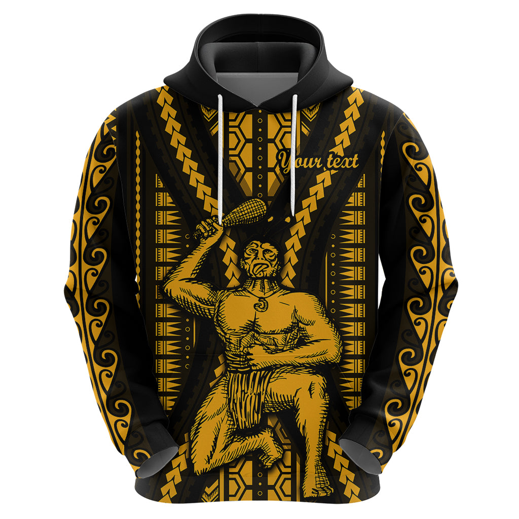 Personalised Aotearoa Father's Day Gift For Dad Hoodie Aroha Ahau Ki A Koe Papa - Gold Maori Style Pattern - Wonder Print Shop