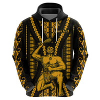 Personalised Aotearoa Father's Day Gift For Dad Hoodie Aroha Ahau Ki A Koe Papa - Gold Maori Style Pattern - Wonder Print Shop