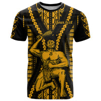 Personalised Aotearoa Father's Day Gift For Dad T Shirt Aroha Ahau Ki A Koe Papa - Gold Maori Style Pattern - Wonder Print Shop