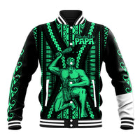 Maori Fathers Day New Zealand Baseball Jacket Aroha Ahau Ki A Koe Papa - Green LT9 - Wonder Print Shop