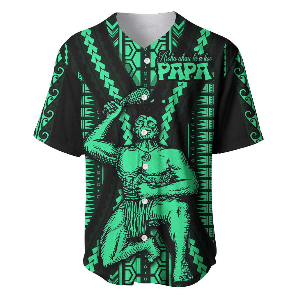 Maori Fathers Day New Zealand Baseball Jersey Aroha Ahau Ki A Koe Papa - Green LT9 - Wonder Print Shop