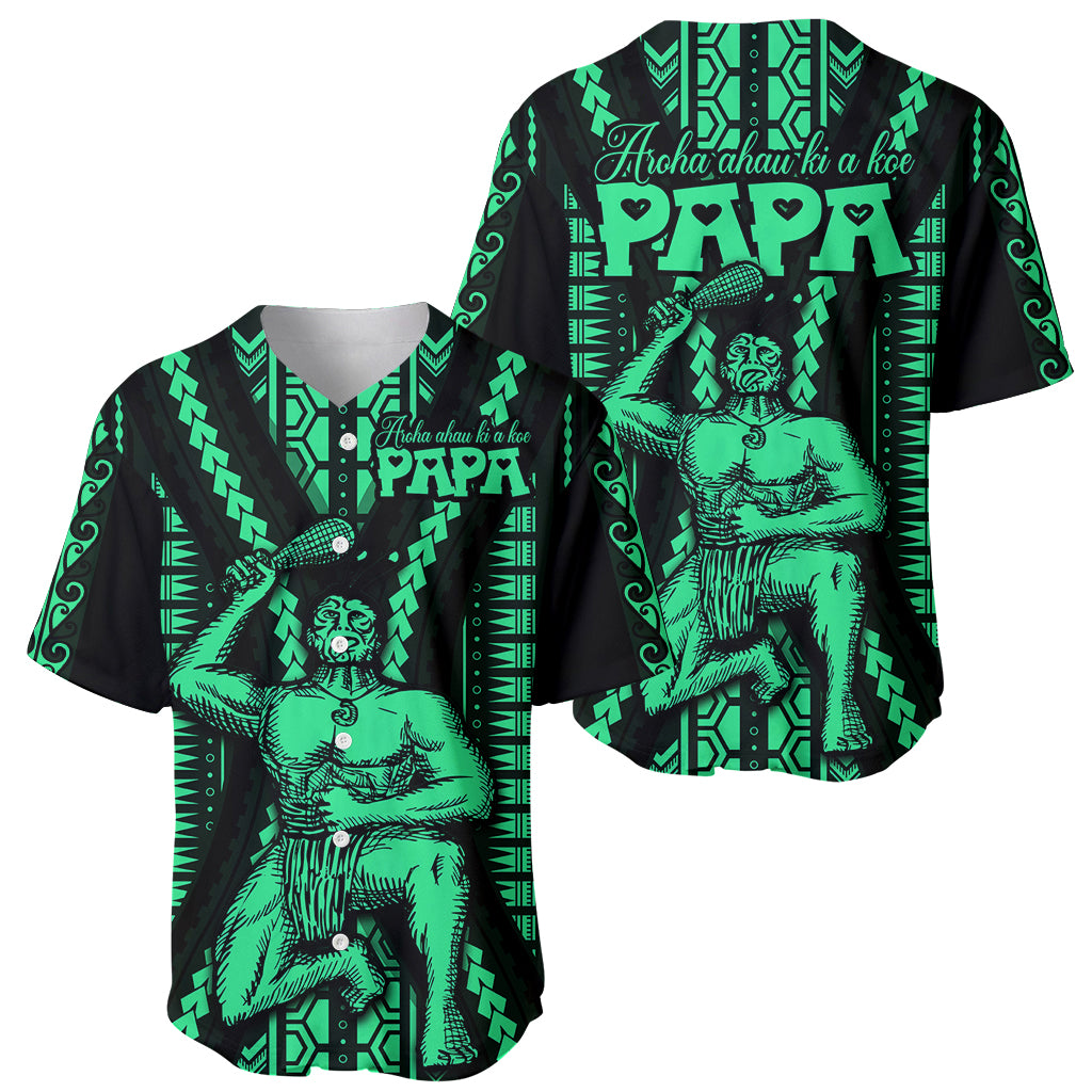 Maori Fathers Day New Zealand Baseball Jersey Aroha Ahau Ki A Koe Papa - Green LT9 - Wonder Print Shop