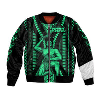 Maori Fathers Day New Zealand Bomber Jacket Aroha Ahau Ki A Koe Papa - Green LT9 - Wonder Print Shop