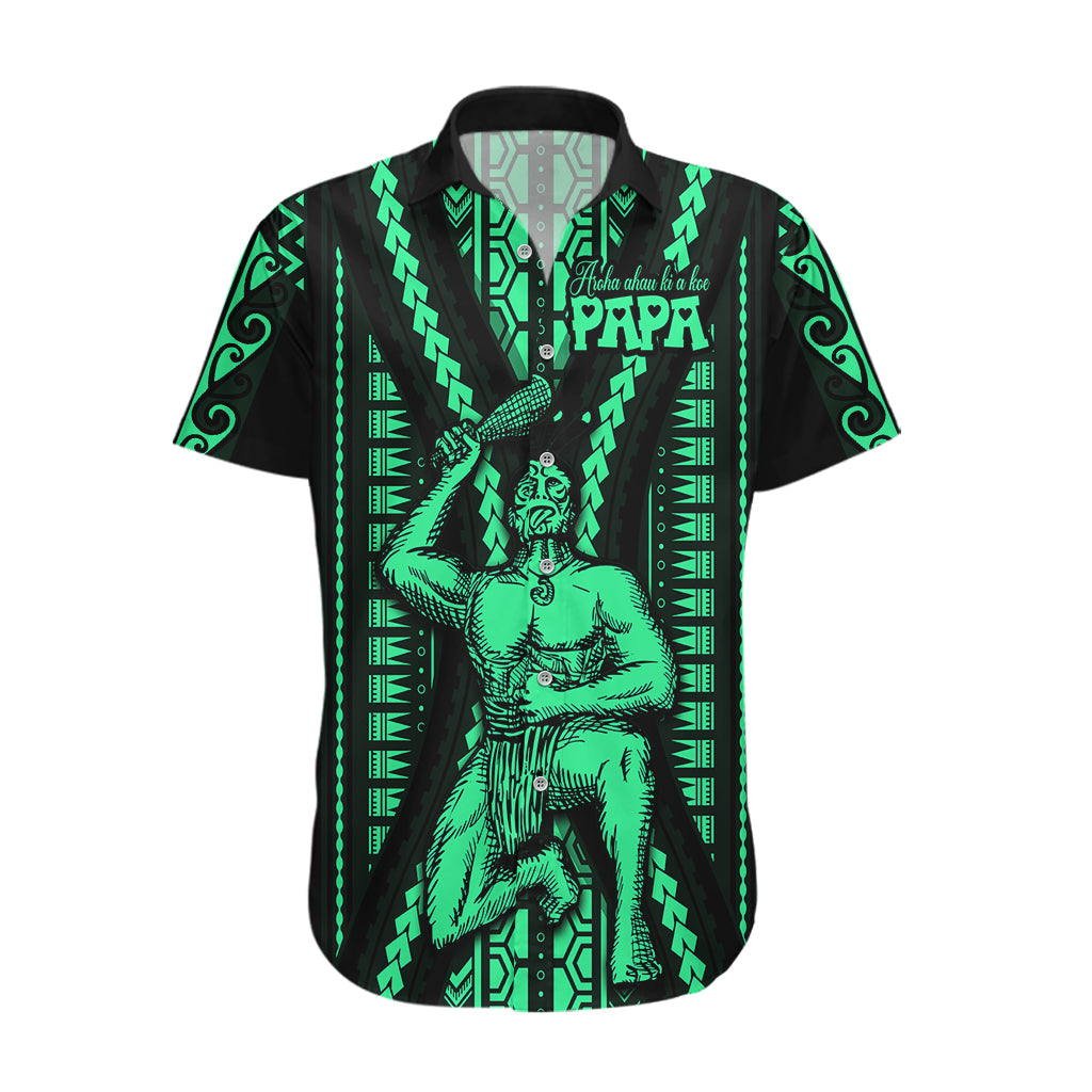 Maori Fathers Day New Zealand Hawaiian Shirt Aroha Ahau Ki A Koe Papa - Green - Wonder Print Shop