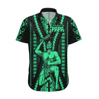 Maori Fathers Day New Zealand Hawaiian Shirt Aroha Ahau Ki A Koe Papa - Green - Wonder Print Shop