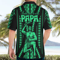 Maori Fathers Day New Zealand Hawaiian Shirt Aroha Ahau Ki A Koe Papa - Green - Wonder Print Shop