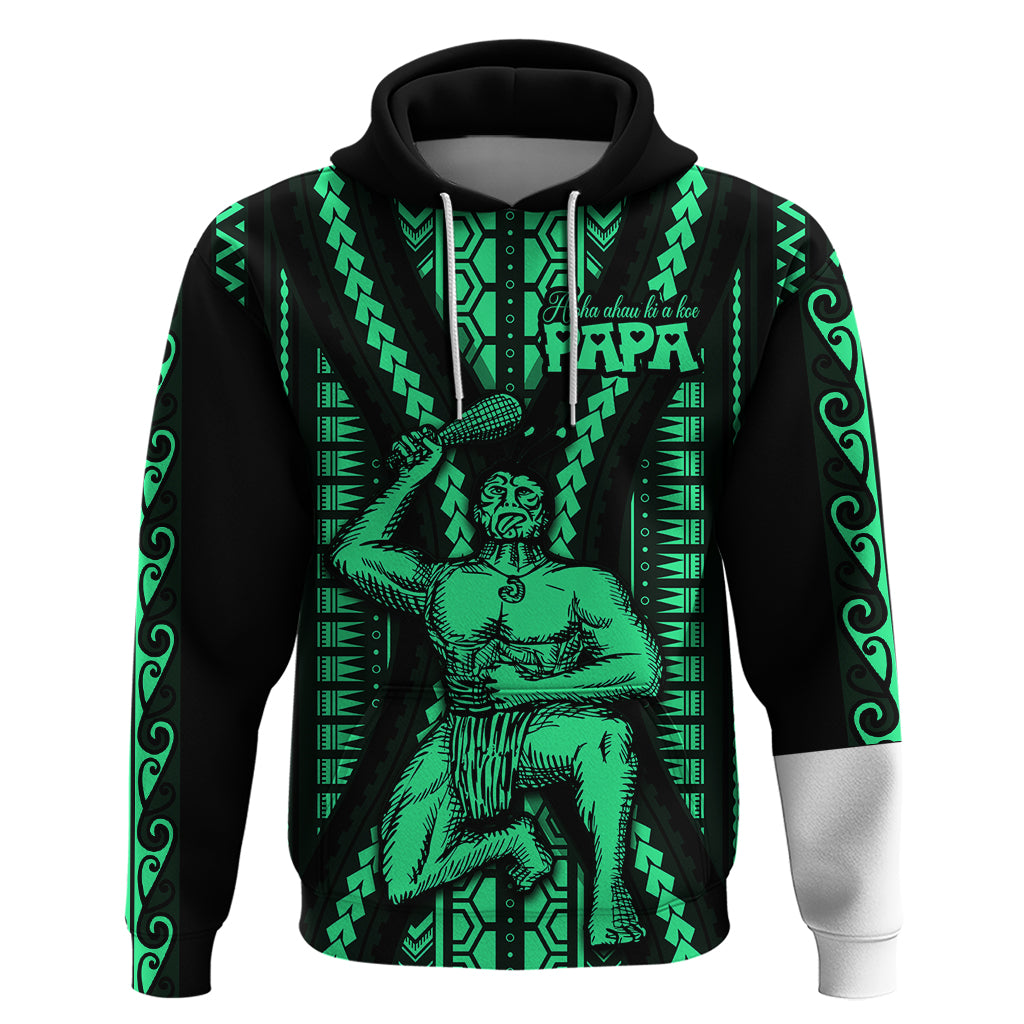 Maori Fathers Day New Zealand Hoodie Aroha Ahau Ki A Koe Papa - Green - Wonder Print Shop