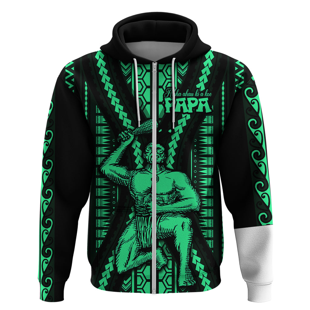 Maori Fathers Day New Zealand Hoodie Aroha Ahau Ki A Koe Papa - Green - Wonder Print Shop
