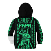 Maori Fathers Day New Zealand Kid Hoodie Aroha Ahau Ki A Koe Papa - Green - Wonder Print Shop