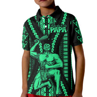 Maori Fathers Day New Zealand Kid Polo Shirt Aroha Ahau Ki A Koe Papa - Green - Wonder Print Shop