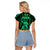 Maori Fathers Day New Zealand Raglan Cropped T Shirt Aroha Ahau Ki A Koe Papa - Green - Wonder Print Shop