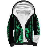 Maori Fathers Day New Zealand Sherpa Hoodie Aroha Ahau Ki A Koe Papa - Green - Wonder Print Shop