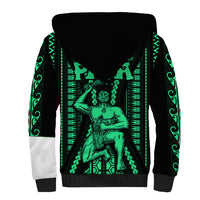 Maori Fathers Day New Zealand Sherpa Hoodie Aroha Ahau Ki A Koe Papa - Green - Wonder Print Shop