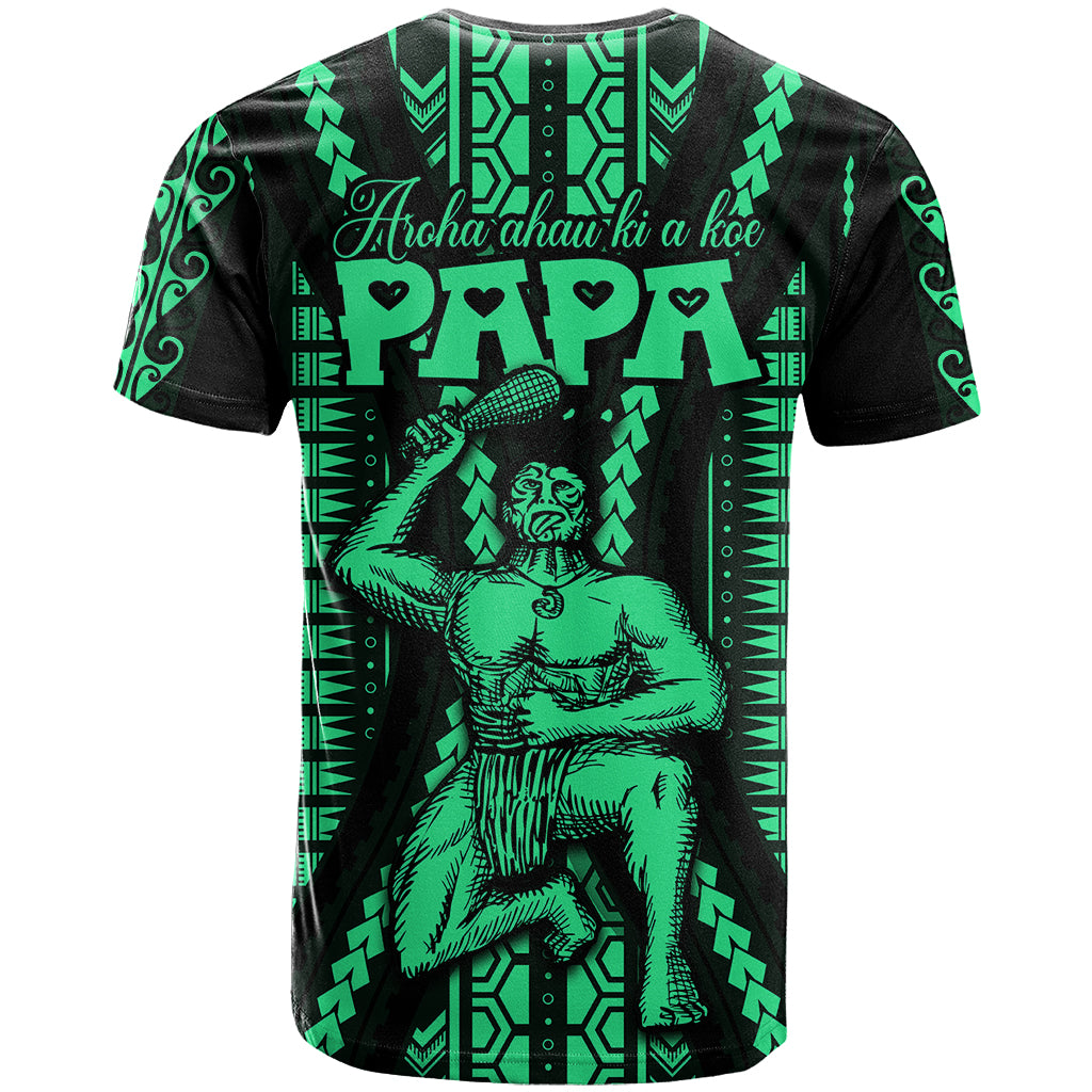 Maori Fathers Day New Zealand T Shirt Aroha Ahau Ki A Koe Papa - Green - Wonder Print Shop