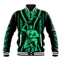 Custom Maori Fathers Day New Zealand Baseball Jacket Aroha Ahau Ki A Koe Papa - Green LT9 - Wonder Print Shop