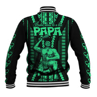 Custom Maori Fathers Day New Zealand Baseball Jacket Aroha Ahau Ki A Koe Papa - Green LT9 - Wonder Print Shop
