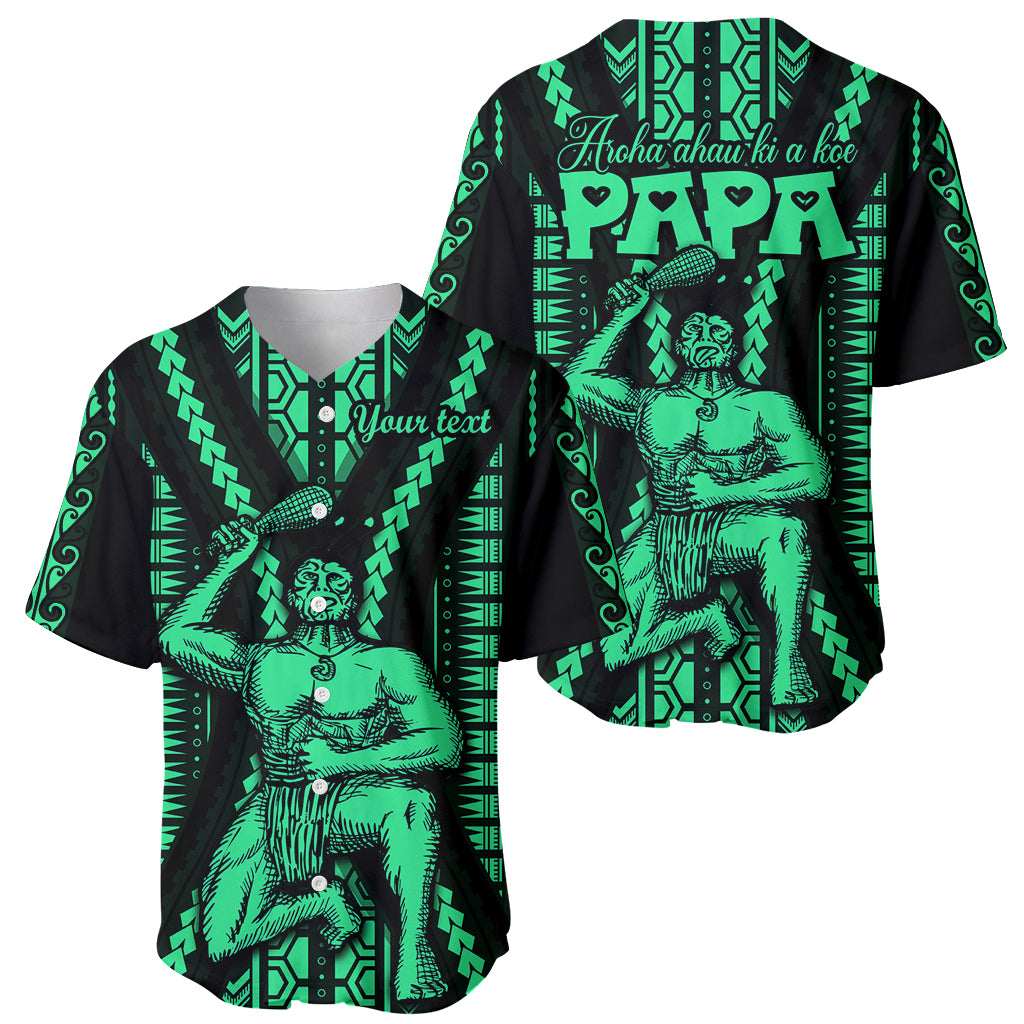 Custom Maori Fathers Day New Zealand Baseball Jersey Aroha Ahau Ki A Koe Papa - Green LT9 - Wonder Print Shop