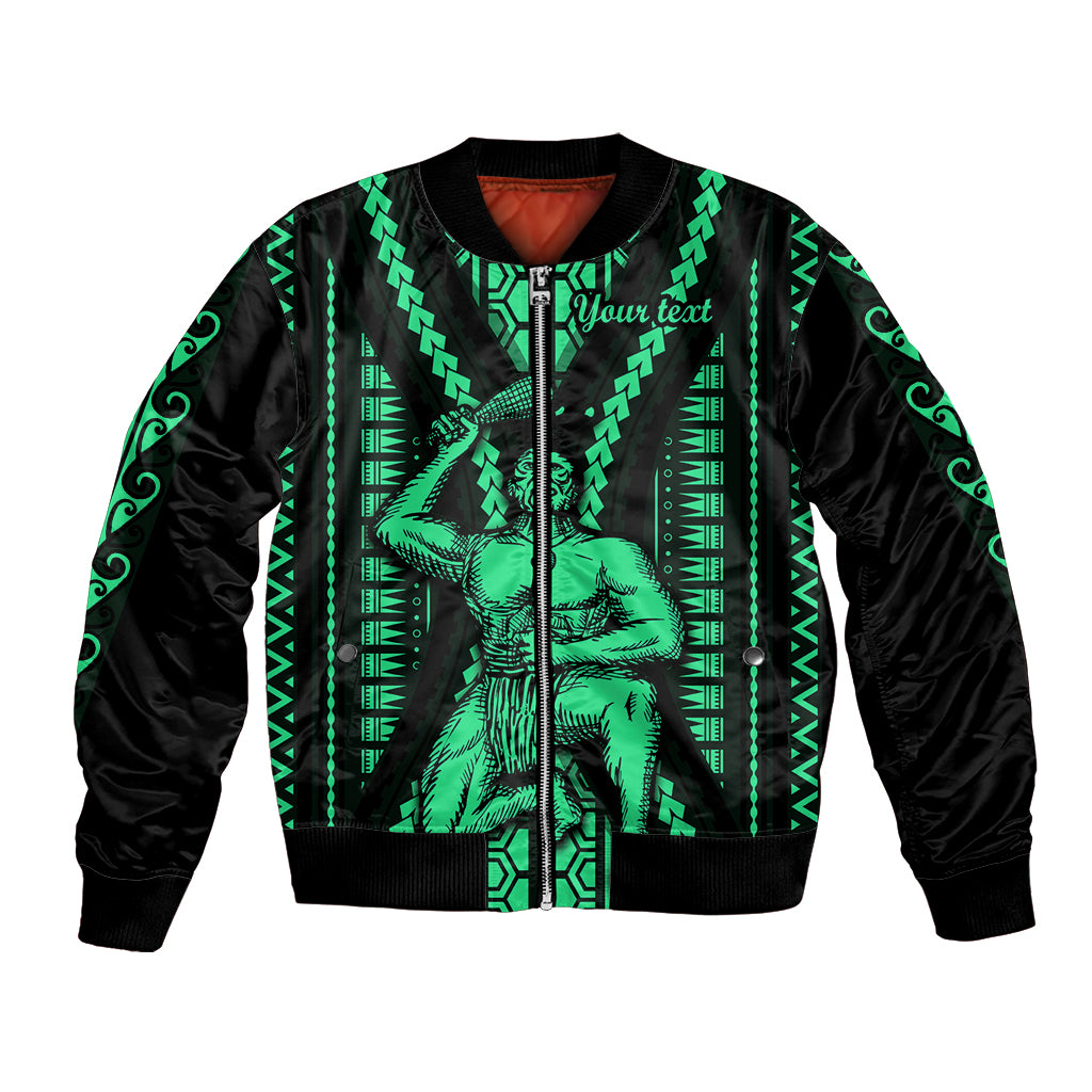 Custom Maori Fathers Day New Zealand Bomber Jacket Aroha Ahau Ki A Koe Papa - Green LT9 - Wonder Print Shop