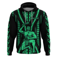 Custom Maori Fathers Day New Zealand Hoodie Aroha Ahau Ki A Koe Papa - Green - Wonder Print Shop