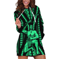 Custom Maori Fathers Day New Zealand Hoodie Dress Aroha Ahau Ki A Koe Papa - Green - Wonder Print Shop