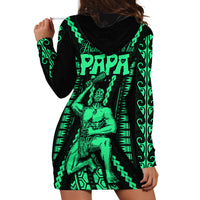 Custom Maori Fathers Day New Zealand Hoodie Dress Aroha Ahau Ki A Koe Papa - Green - Wonder Print Shop