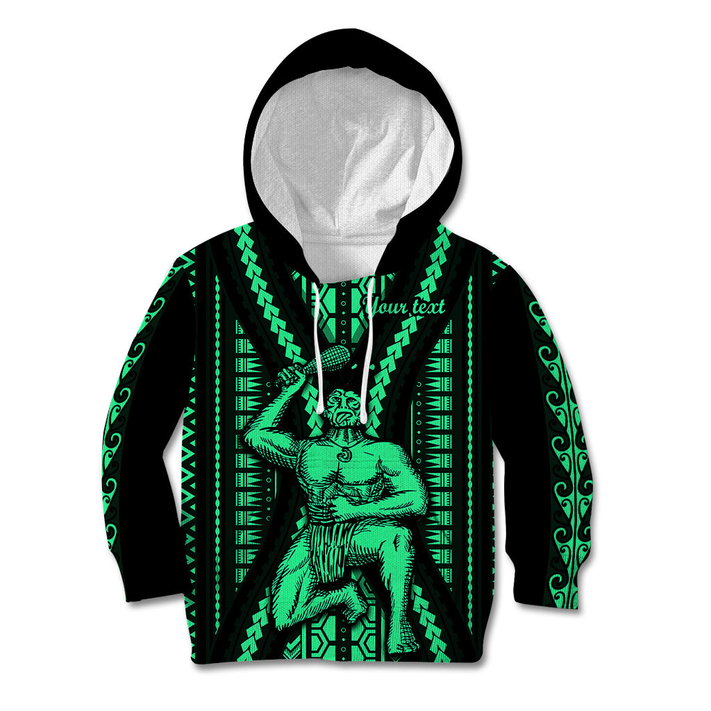 Custom Maori Fathers Day New Zealand Kid Hoodie Aroha Ahau Ki A Koe Papa - Green - Wonder Print Shop