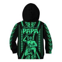 Custom Maori Fathers Day New Zealand Kid Hoodie Aroha Ahau Ki A Koe Papa - Green - Wonder Print Shop