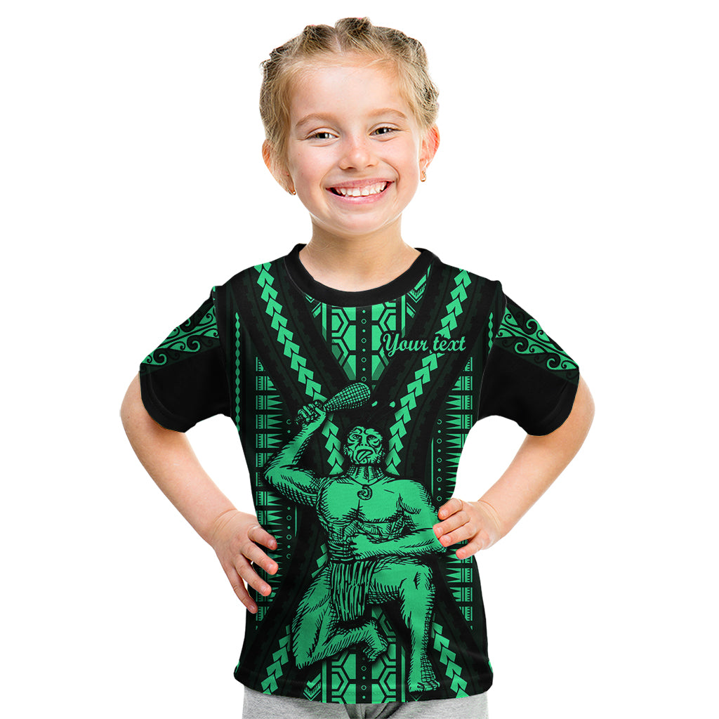 Custom Maori Fathers Day New Zealand Kid T Shirt Aroha Ahau Ki A Koe Papa - Green - Wonder Print Shop