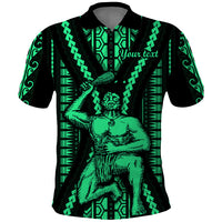 Custom Maori Fathers Day New Zealand Polo Shirt Aroha Ahau Ki A Koe Papa - Green - Wonder Print Shop