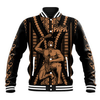 Maori Fathers Day New Zealand Baseball Jacket Aroha Ahau Ki A Koe Papa - Nude LT9 - Wonder Print Shop