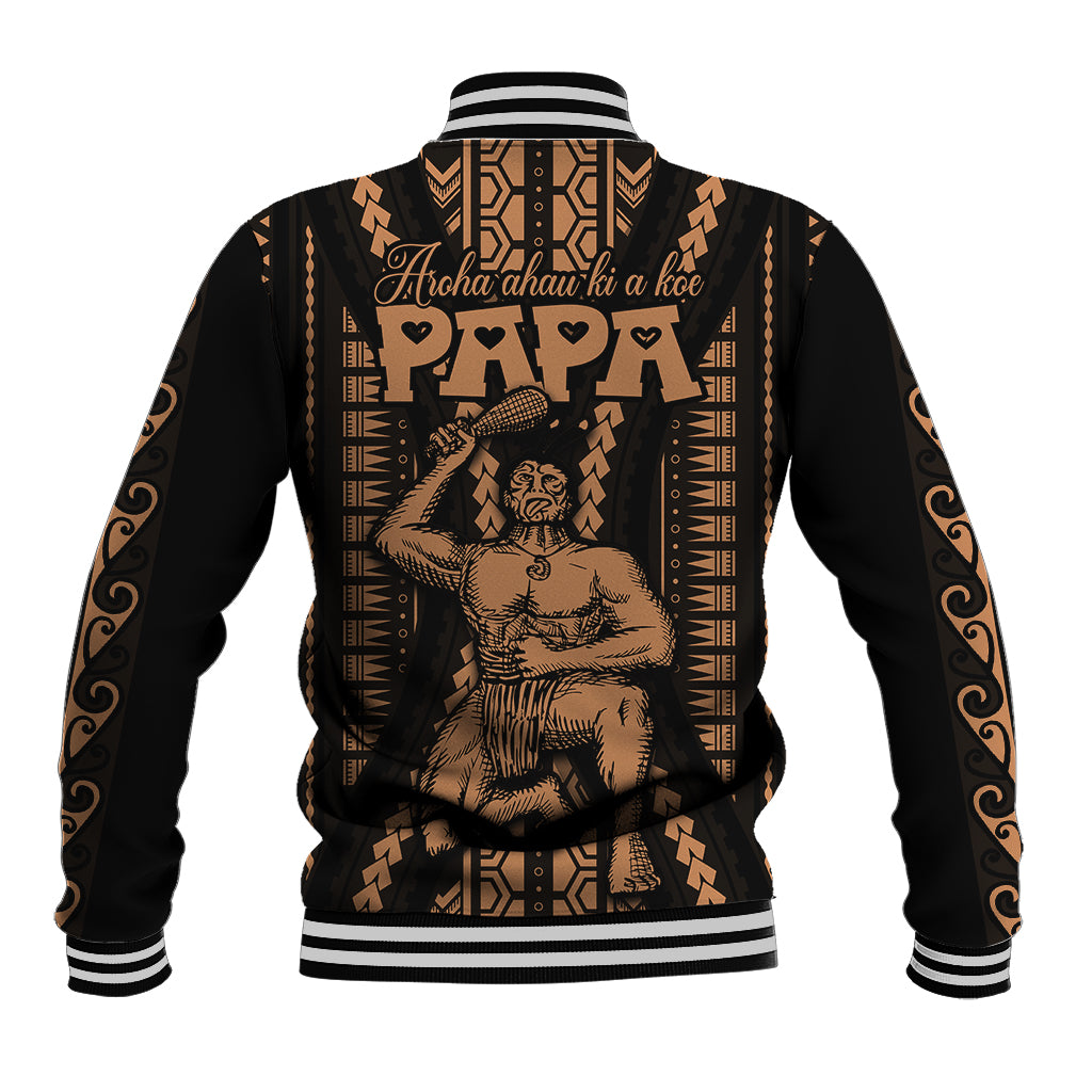Maori Fathers Day New Zealand Baseball Jacket Aroha Ahau Ki A Koe Papa - Nude LT9 - Wonder Print Shop