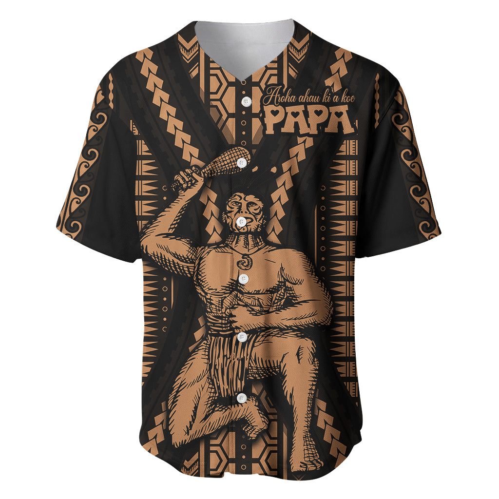 Maori Fathers Day New Zealand Baseball Jersey Aroha Ahau Ki A Koe Papa - Nude LT9 - Wonder Print Shop