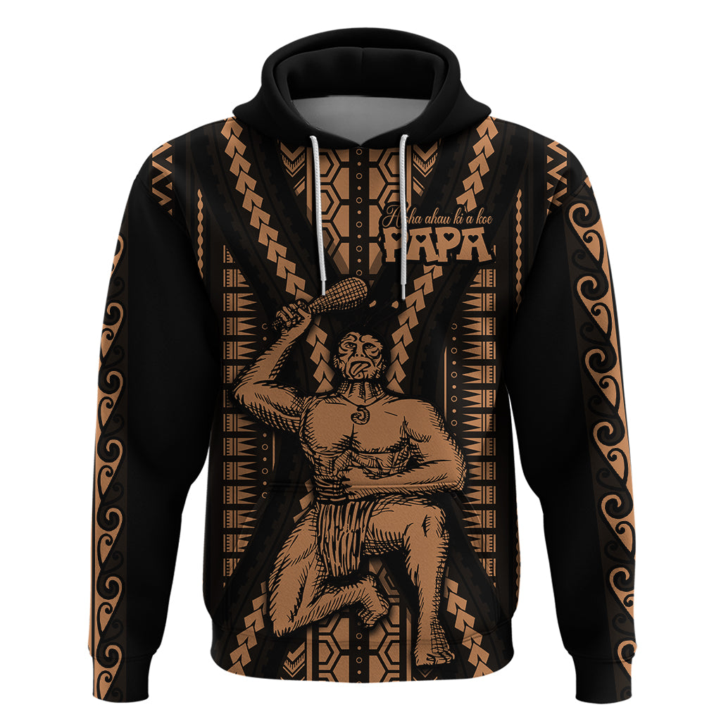 Maori Fathers Day New Zealand Hoodie Aroha Ahau Ki A Koe Papa - Nude - Wonder Print Shop