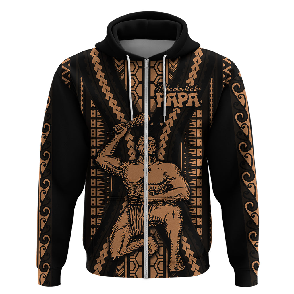 Maori Fathers Day New Zealand Hoodie Aroha Ahau Ki A Koe Papa - Nude - Wonder Print Shop