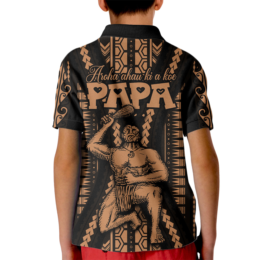 Maori Fathers Day New Zealand Kid Polo Shirt Aroha Ahau Ki A Koe Papa - Nude - Wonder Print Shop