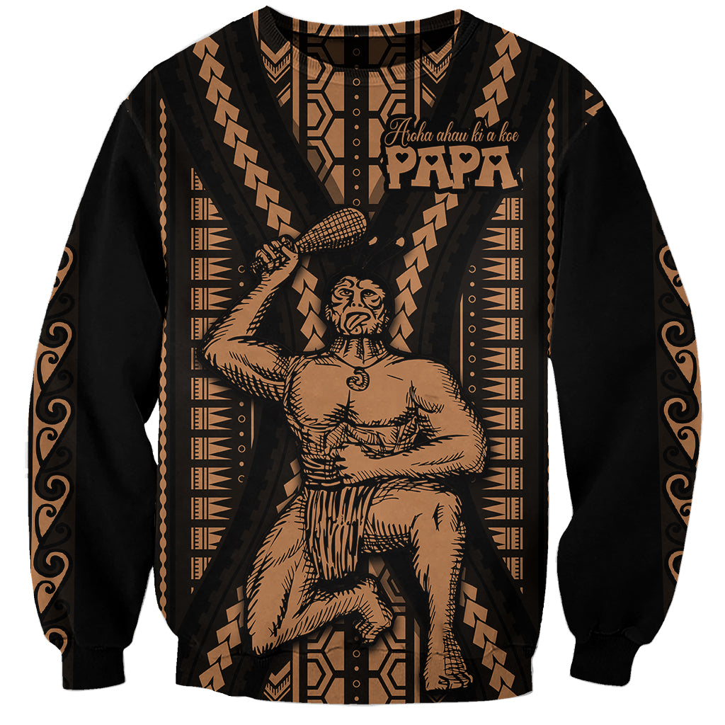 Maori Fathers Day New Zealand Sweatshirt Aroha Ahau Ki A Koe Papa - Nude - Wonder Print Shop