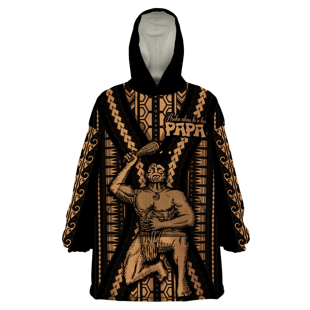 Maori Fathers Day New Zealand Wearable Blanket Hoodie Aroha Ahau Ki A Koe Papa - Nude - Wonder Print Shop