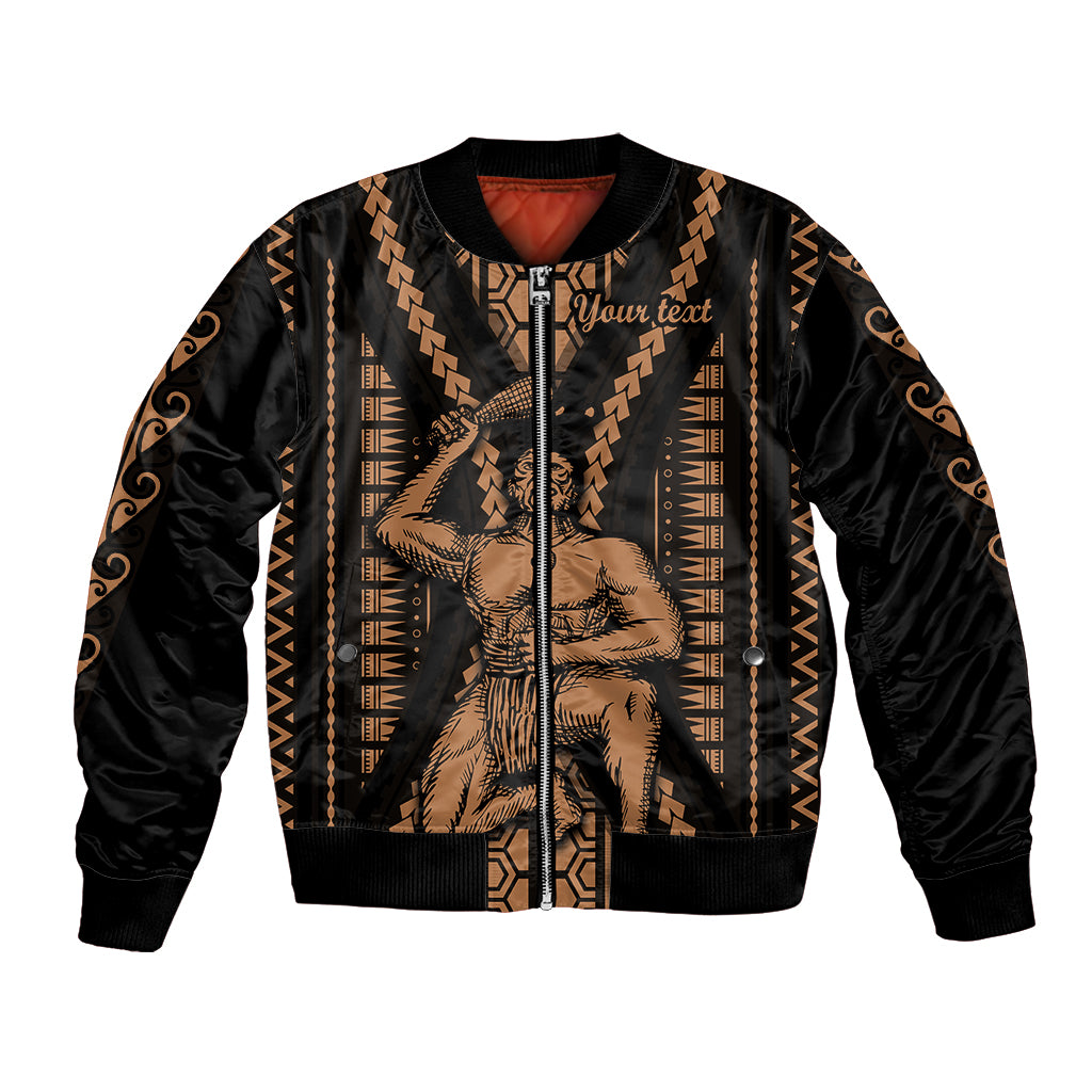 Custom Maori Fathers Day New Zealand Bomber Jacket Aroha Ahau Ki A Koe Papa - Nude LT9 - Wonder Print Shop