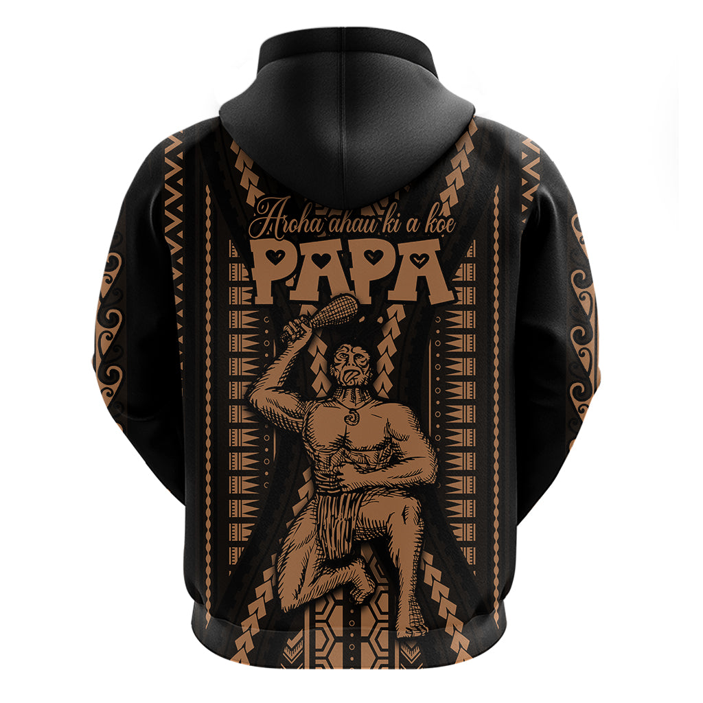 Custom Maori Fathers Day New Zealand Hoodie Aroha Ahau Ki A Koe Papa - Nude - Wonder Print Shop