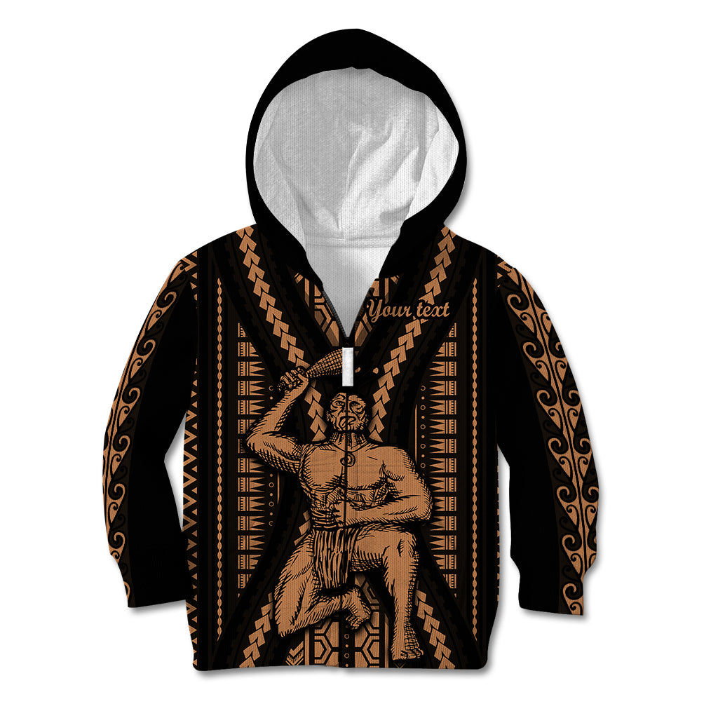 Custom Maori Fathers Day New Zealand Kid Hoodie Aroha Ahau Ki A Koe Papa - Nude - Wonder Print Shop