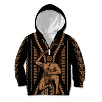 Custom Maori Fathers Day New Zealand Kid Hoodie Aroha Ahau Ki A Koe Papa - Nude - Wonder Print Shop