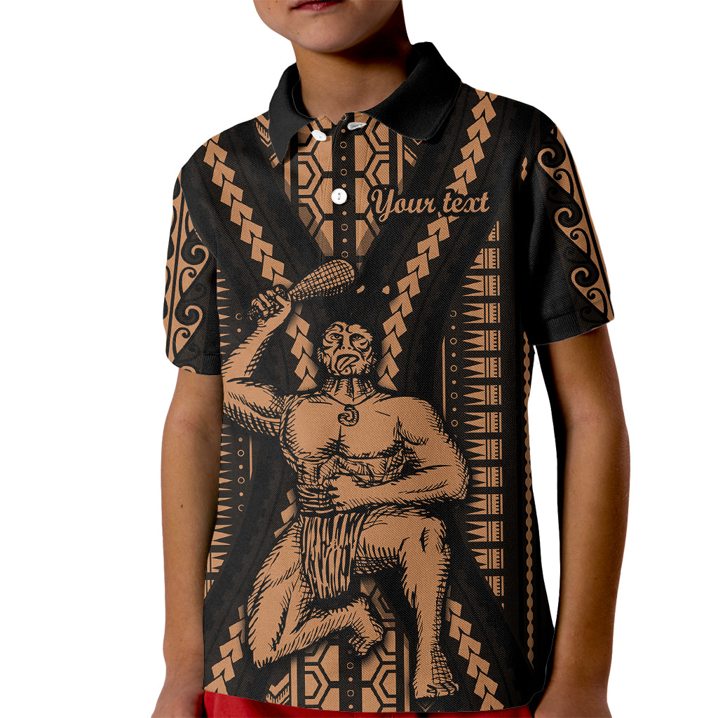 Custom Maori Fathers Day New Zealand Kid Polo Shirt Aroha Ahau Ki A Koe Papa - Nude - Wonder Print Shop
