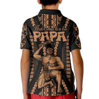 Custom Maori Fathers Day New Zealand Kid Polo Shirt Aroha Ahau Ki A Koe Papa - Nude - Wonder Print Shop