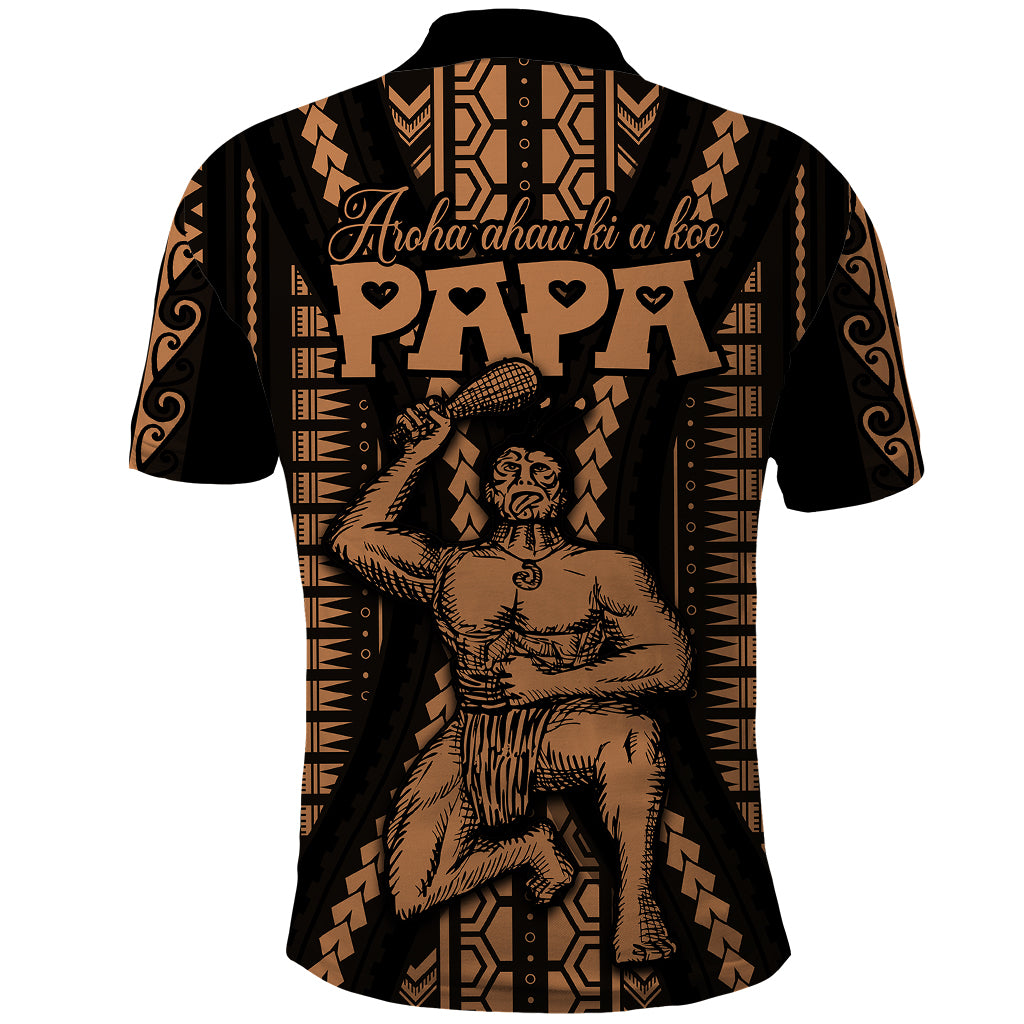 Custom Maori Fathers Day New Zealand Polo Shirt Aroha Ahau Ki A Koe Papa - Nude - Wonder Print Shop