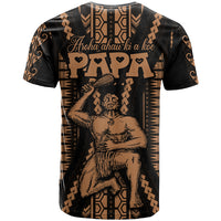 Custom Maori Fathers Day New Zealand T Shirt Aroha Ahau Ki A Koe Papa - Nude - Wonder Print Shop