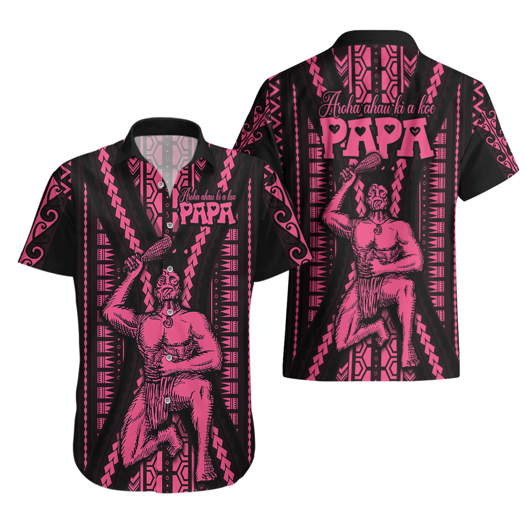 Maori Fathers Day New Zealand Hawaiian Shirt Aroha Ahau Ki A Koe Papa - Pink - Wonder Print Shop