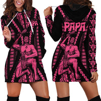 Maori Fathers Day New Zealand Hoodie Dress Aroha Ahau Ki A Koe Papa - Pink - Wonder Print Shop