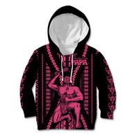 Maori Fathers Day New Zealand Kid Hoodie Aroha Ahau Ki A Koe Papa - Pink - Wonder Print Shop