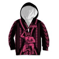 Maori Fathers Day New Zealand Kid Hoodie Aroha Ahau Ki A Koe Papa - Pink - Wonder Print Shop
